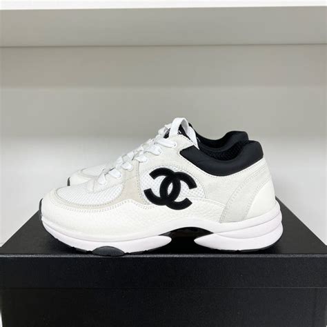 chanel sneakers women black and white|Chanel sneakers price.